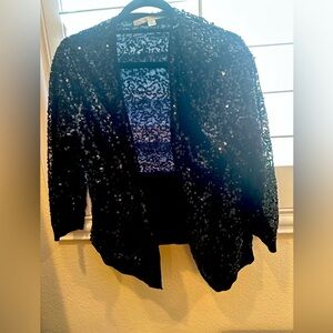Lauren Conrad Black Sequin Cardigan XL